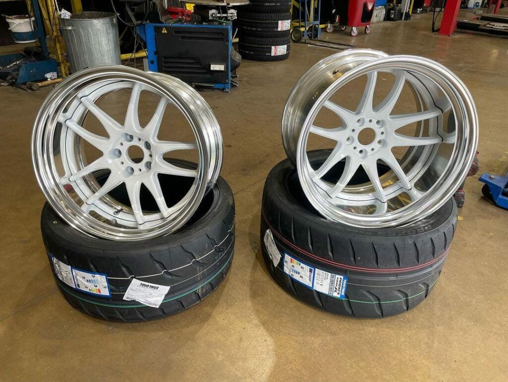 Full set of TOYO 888R Semi Slick Tyres for R32 GTR Calsonic Racer