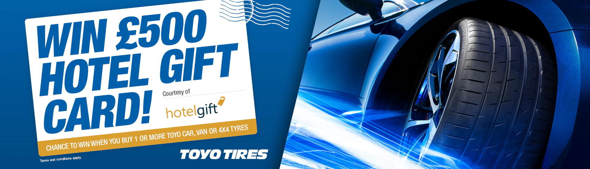 Win hotel gift voucher Toyo Tyre offer