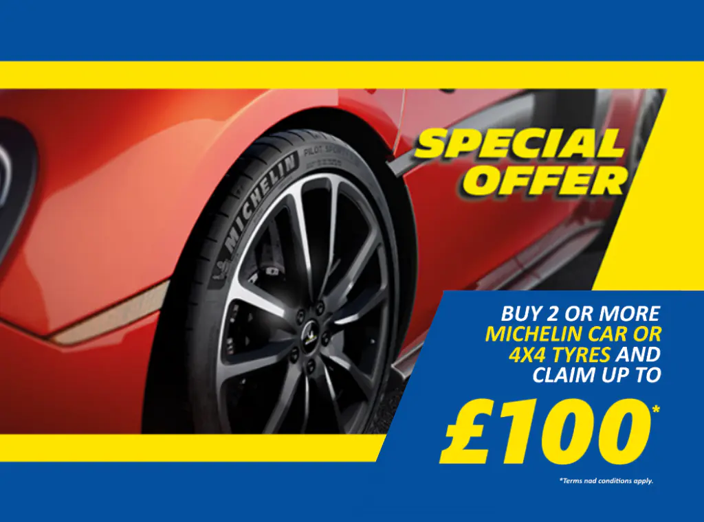 Michelin Promotion 2025 - Claim up to £100 cash back
