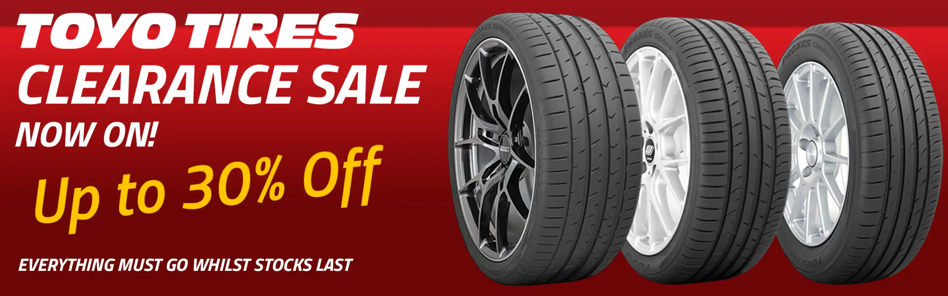 Toyo Tyres Clearance Sale -with Bush Tyres