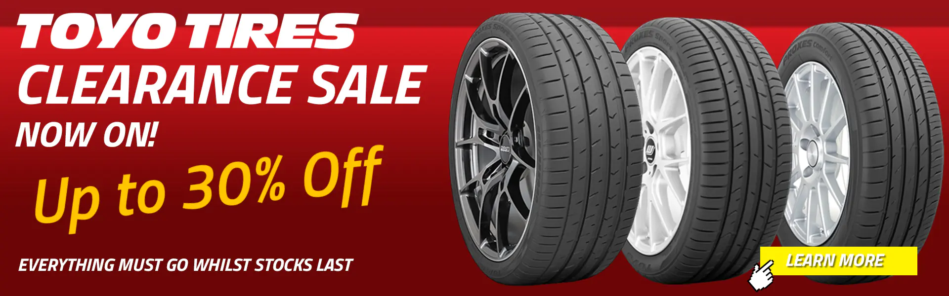 Toyo Tyres Clearance Sale -with Bush Tyres