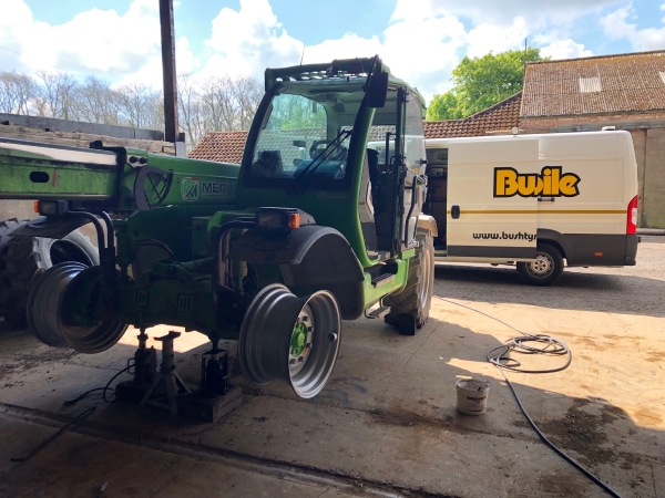 Bushmobile fitting agricultural tractor tyres
