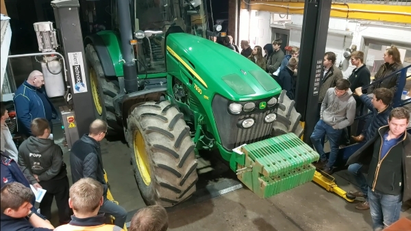 Tractor wheel alignment demonstration for Lincolnshire Young Farmers at Bush Tyres