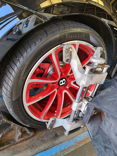 Bentley Supersports ISR full wheel alignment setup