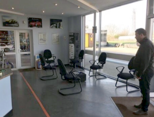 One of our reception areas with chairs placed 2m apart to enable social distancing | Bush Tyres