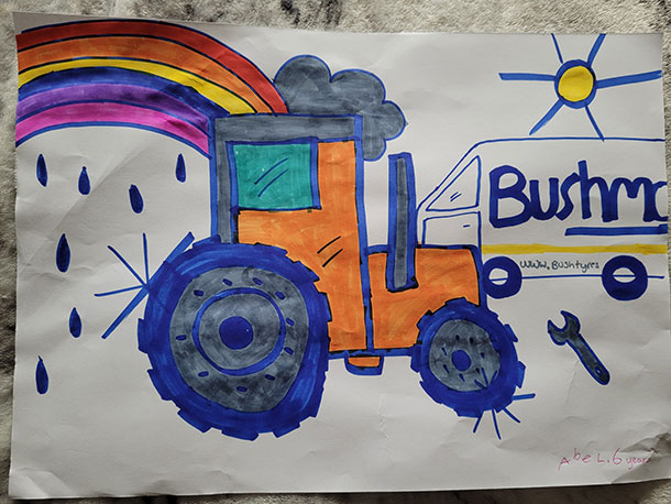 Bush Tyres Comp entry by Abel age 6
