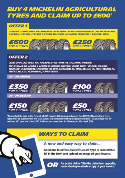 Michelin Spring 2020 up to £600 Cash Back Offer | Bush Tyres