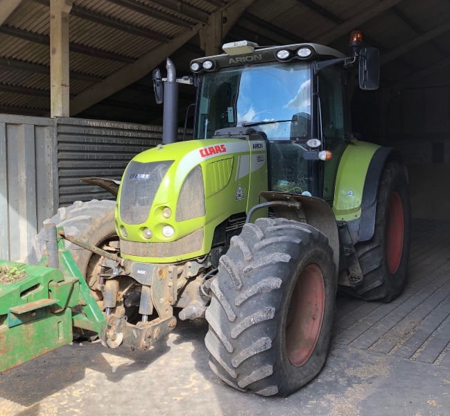 Prior to tractor tyres being fitted on a Claas Arion Tractor by Bush Tyres